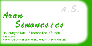 aron simoncsics business card